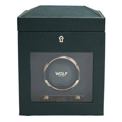 British Racing Green Single Watch Box 792141 Winder - Wolf 1834