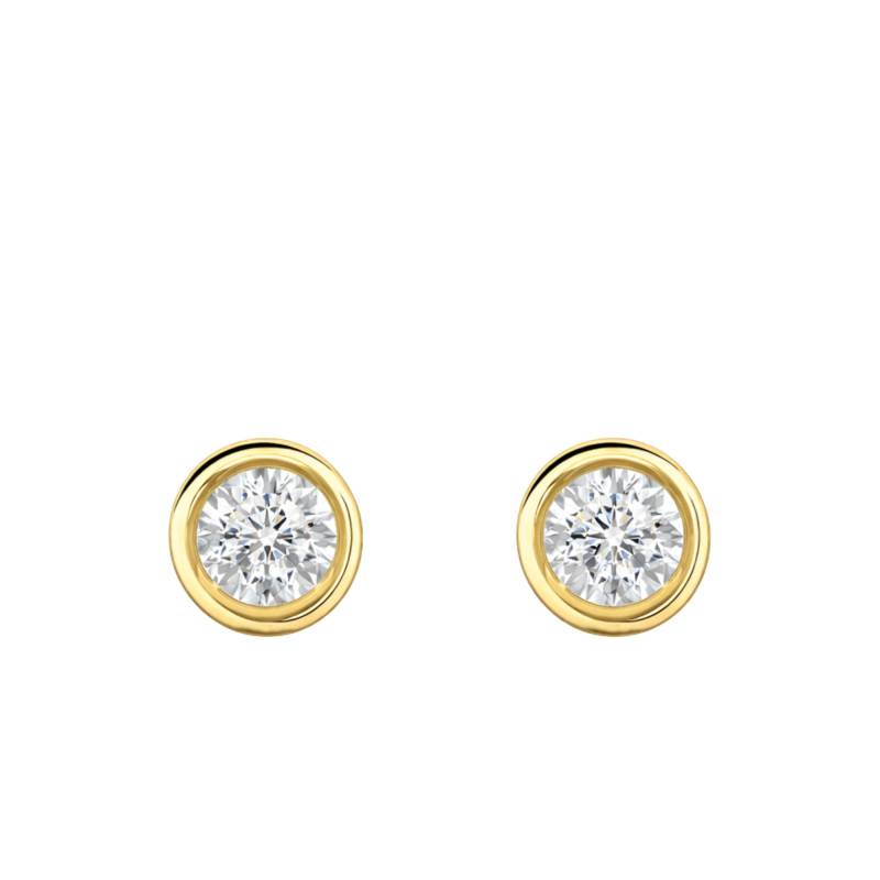 375 Yellow Gold Bezel-Set Diamond 2 x 0.05ct Stud Earrings - Ocarat