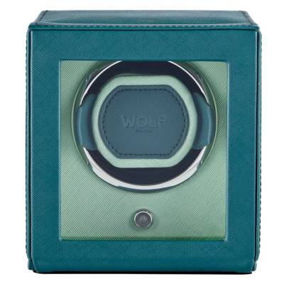 Turquoise & Mint Cubs & Cubbies Single Watch Winder with Lid - Wolf 1834