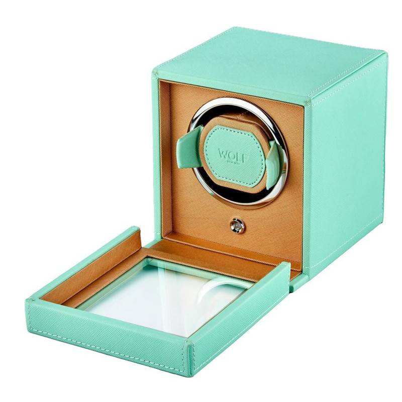 Remontoir Simple Menthe et Pêche Cubs & Cubbies avec Couvercle - Wolf 1834