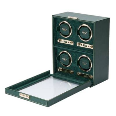 Remontoir 4 montres British Racing Green - Wolf 1834