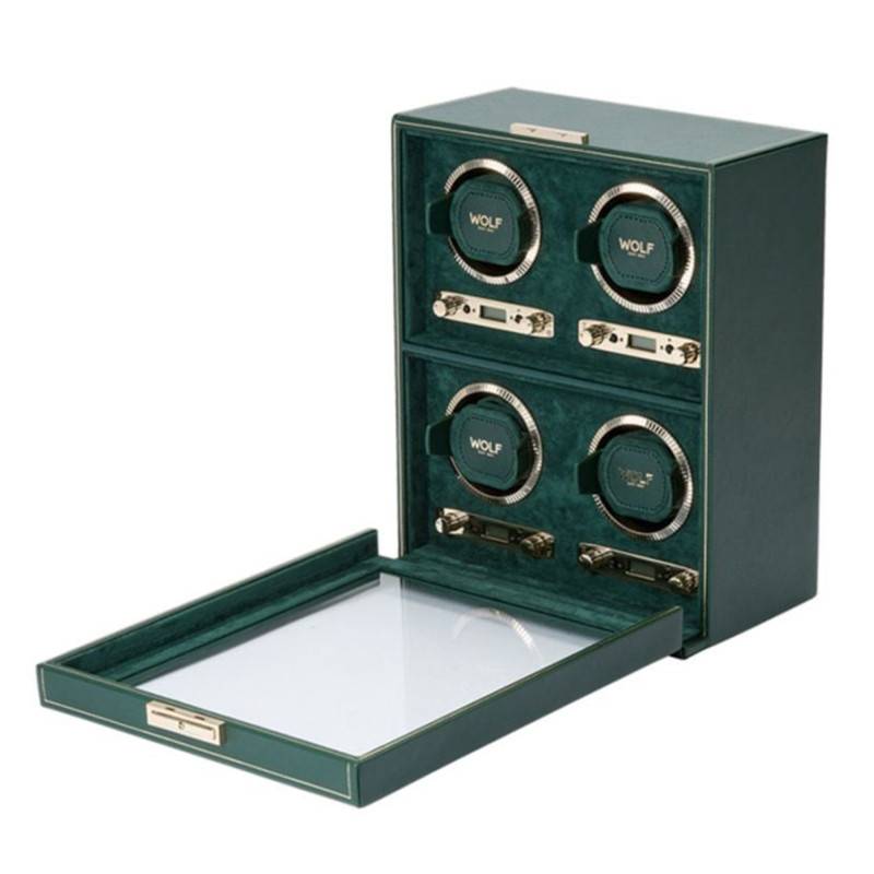 Remontoir 4 montres British Racing Green - Wolf 1834