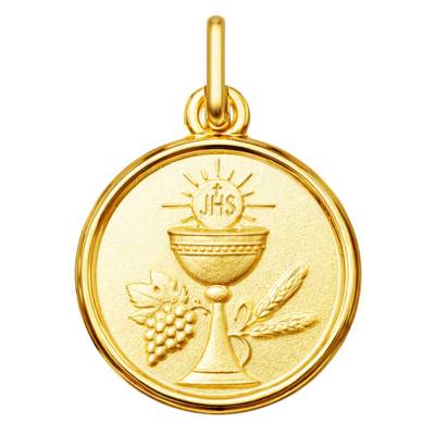 Médaille Calice en Or Jaune 750, Diamètre 14mm - Argyor
