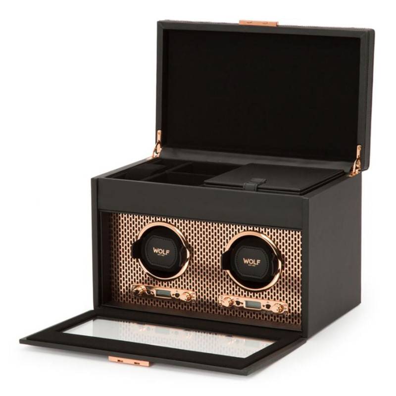 Axis Double Watch Winder with Storage - Wolf 1834