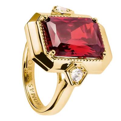 Bague en Zirconium Rouge Elyndra Plaqué Or 18 carats - TR2506-414-10 - Thomas Sabo