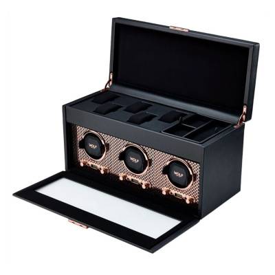 Triple Axis Watch Winder with Storage - Wolf 1834