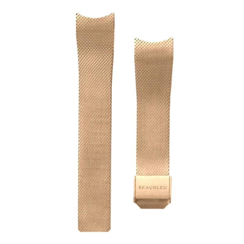 Rose Gold Braided Steel Watch Strap 20 x 16 mm - Beaubleu