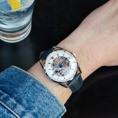 Himalaya 40mm Skeleton Silver/Blue Watch 671554 - Lip