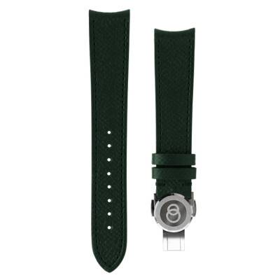 Bracelet de montre Cuir Vert Grainé 20 x 16 mm - Beaubleu