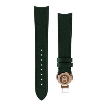 Beaubleu Green Grained Leather Watch Strap 20 x 16 mm - Beaubleu