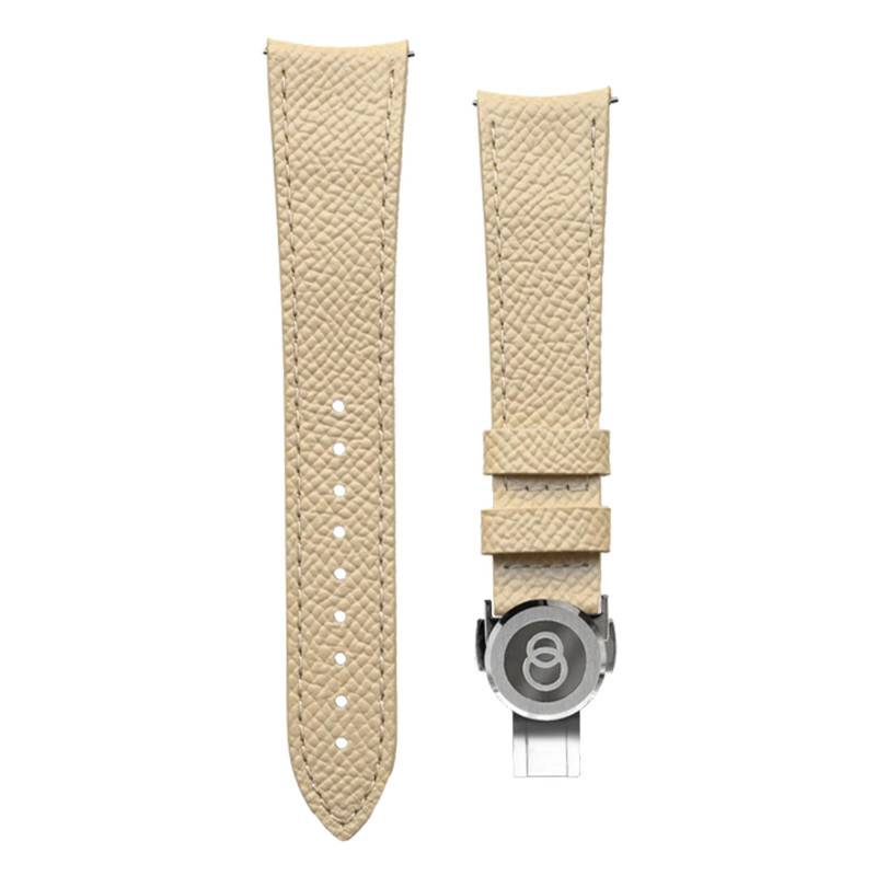 Bracelet de montre Cuir Crème Grainé 20 x 16 mm - Beaubleu