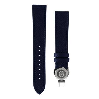 Beaubleu Blue Grained Leather Watch Strap 18 x 16 mm - Beaubleu