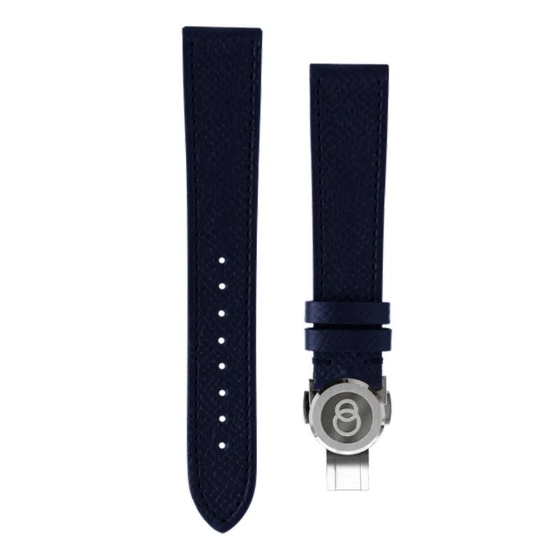 Beaubleu Blue Grained Leather Watch Strap 18 x 16 mm - Beaubleu
