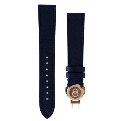 Beaubleu Blue Grained Leather Watch Strap 18 x 16 mm - Beaubleu