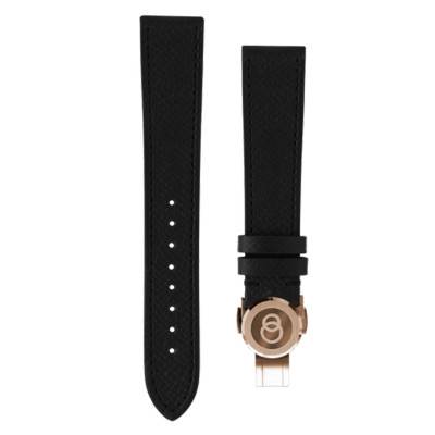 Black Grained Leather Watch Strap 18 x 16 mm - Beaubleu
