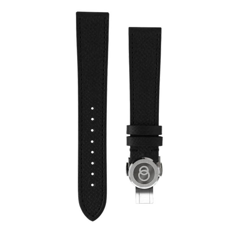 Black Grained Leather Watch Strap 18 x 16 mm - Beaubleu