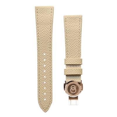Beaubleu Cream Grained Leather Watch Strap 18 x 16 mm - Beaubleu