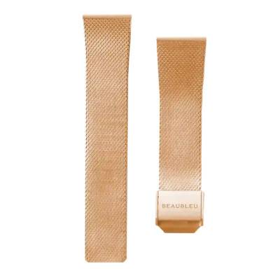 Rose Gold Braided Steel Watch Strap 18 x 16 mm - Beaubleu