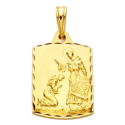 750/1000 Yellow Gold Saint Francis of Assisi Medal - Lumiosa