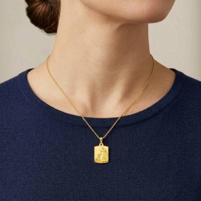 750/1000 Yellow Gold Saint Francis of Assisi Medal - Lumiosa