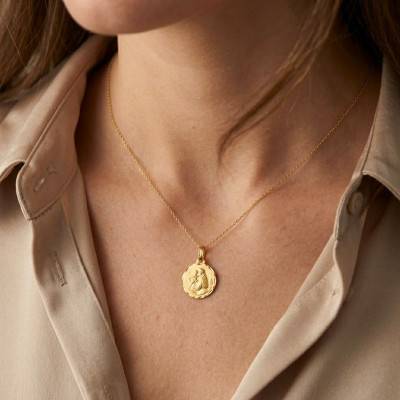 750 Yellow Gold Saint Anthony Medal, 18 mm Diameter - Lumiosa