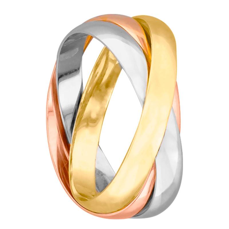 Alliance Demi-Jonc Allégée en 3 Ors 750, Largeur 4 mm - Amore