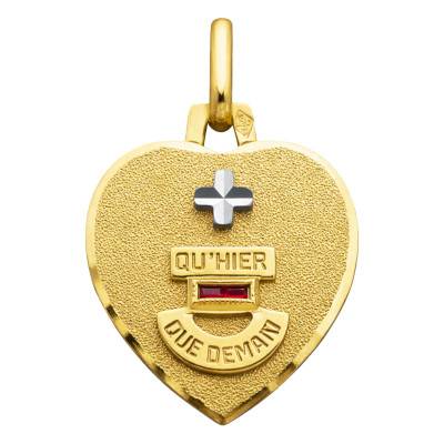 L'Audacieuse Heart Love Medal in 750/1000 Yellow Gold - Augis