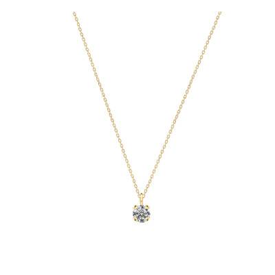 375/1000 Yellow Gold & Diamond 0.05 ct Necklace, Adjustable Length 40 cm - Ocarat