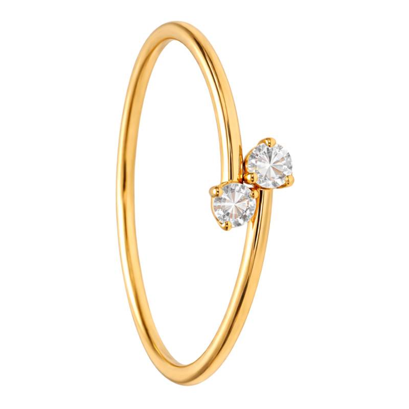 375/1000 Yellow Gold & Cubic Zirconia Toi et Moi Ring - Ocarat