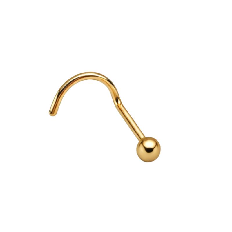 375/1000 Yellow Gold Ball Nose Piercing - Ocarat