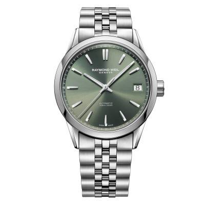 Freelancer Date 40 mm Green Dial Watch 2741-ST-52001 - Raymond Weil