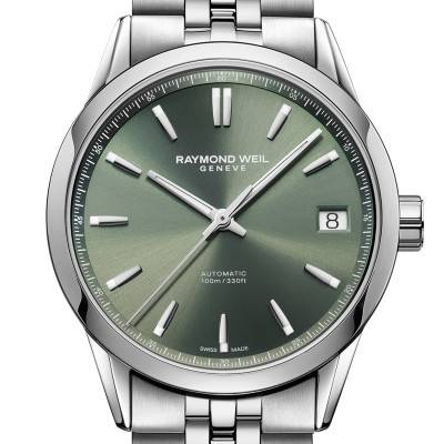 Freelancer Date 40 mm Green Dial Watch 2741-ST-52001 - Raymond Weil