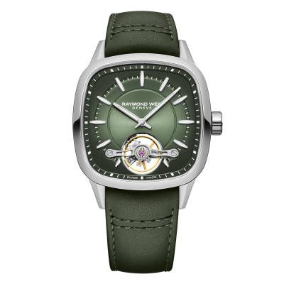 Freelancer Calibre RW1212 40 x 40 mm Green Dial Watch 2790-STC-52051 - Raymond Weil
