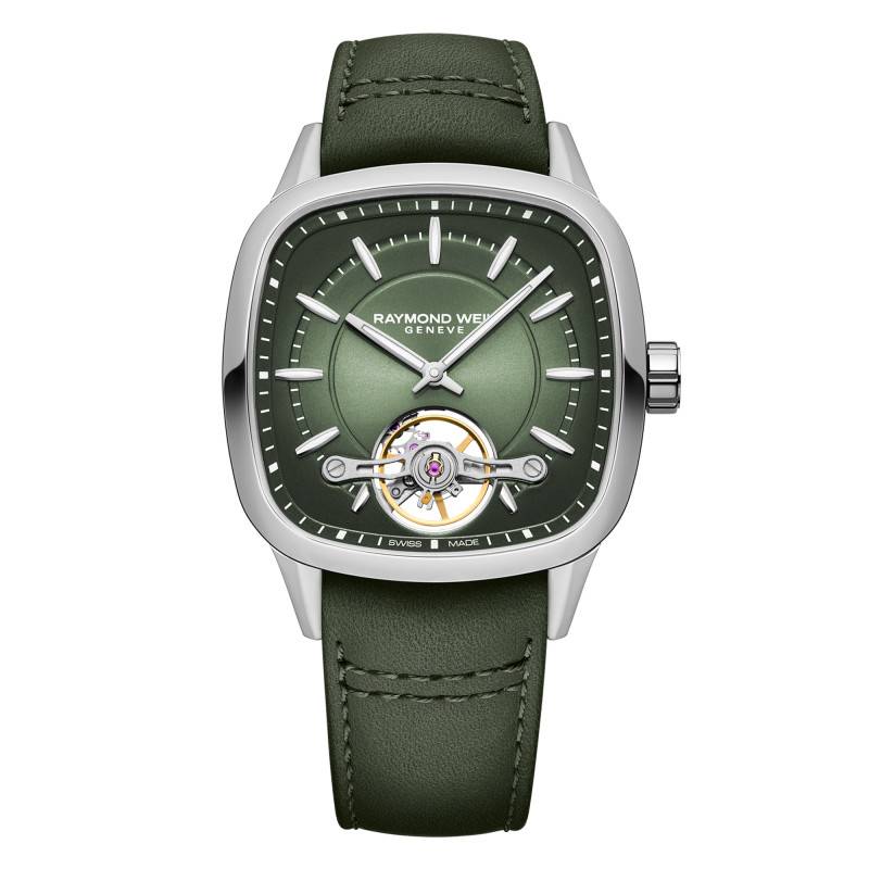 Freelancer Calibre RW1212 40 x 40 mm Green Dial Watch 2790-STC-52051 - Raymond Weil