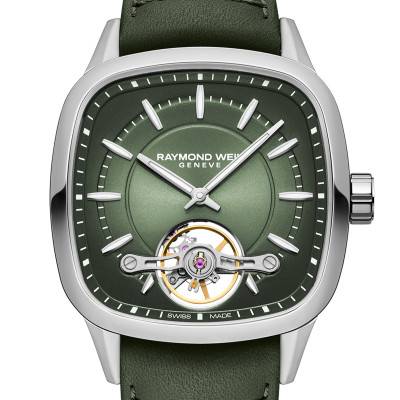 Freelancer Calibre RW1212 40 x 40 mm Green Dial Watch 2790-STC-52051 - Raymond Weil