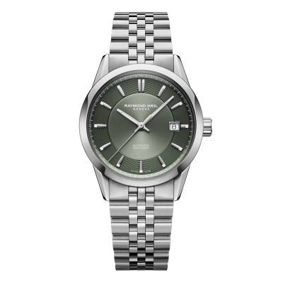 Freelancer Date 38mm Green Dial Watch 2771-ST-52051 - Raymond Weil