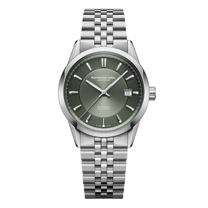 Freelancer Date 38mm Green Dial Watch 2771-ST-52051 - Raymond Weil