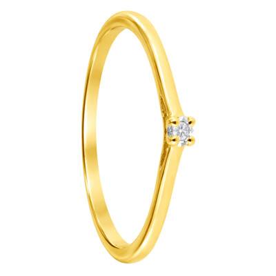 Bague Solitaire Diamant 0,012 ct en Or Jaune 375 - Taille 54 - Ocarat