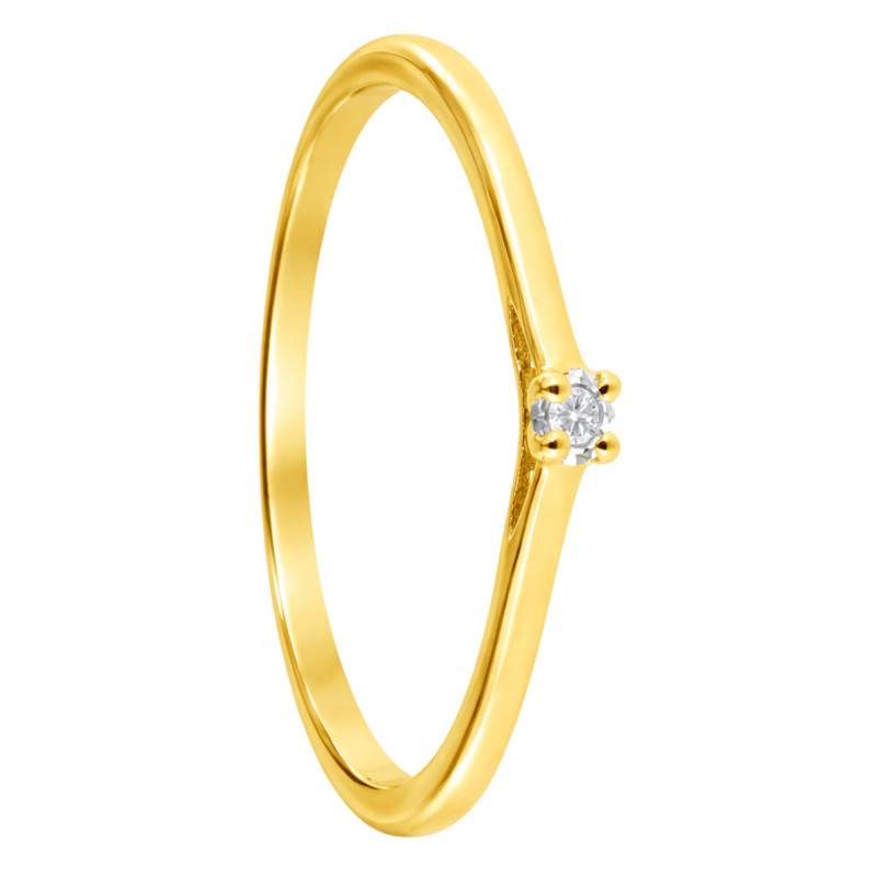 Bague Solitaire Diamant 0,012 ct en Or Jaune 375 - Taille 54 - Ocarat