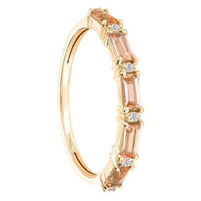Rose Gold Ring with Diamonds & Morganites - Aurora