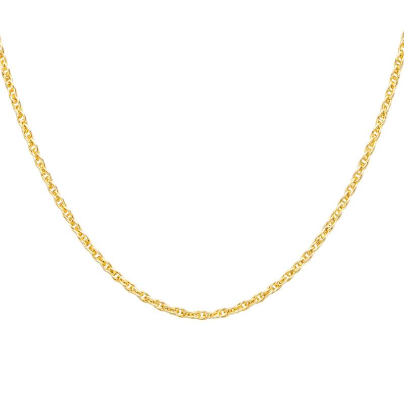 375/1000 Yellow Gold Prince of Wales Chain, 51 cm Length, 0.40 mm Width - Emanessence