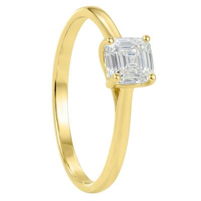 Bague Solitaire Diamant de Synthèse 0,75 ct, en Or Jaune 750 - Amore