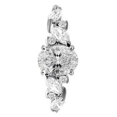 Bague de Fiançailles Diamants de Synthèse 1,67 ct en Or Blanc 750, Taille 54 - Ocarat