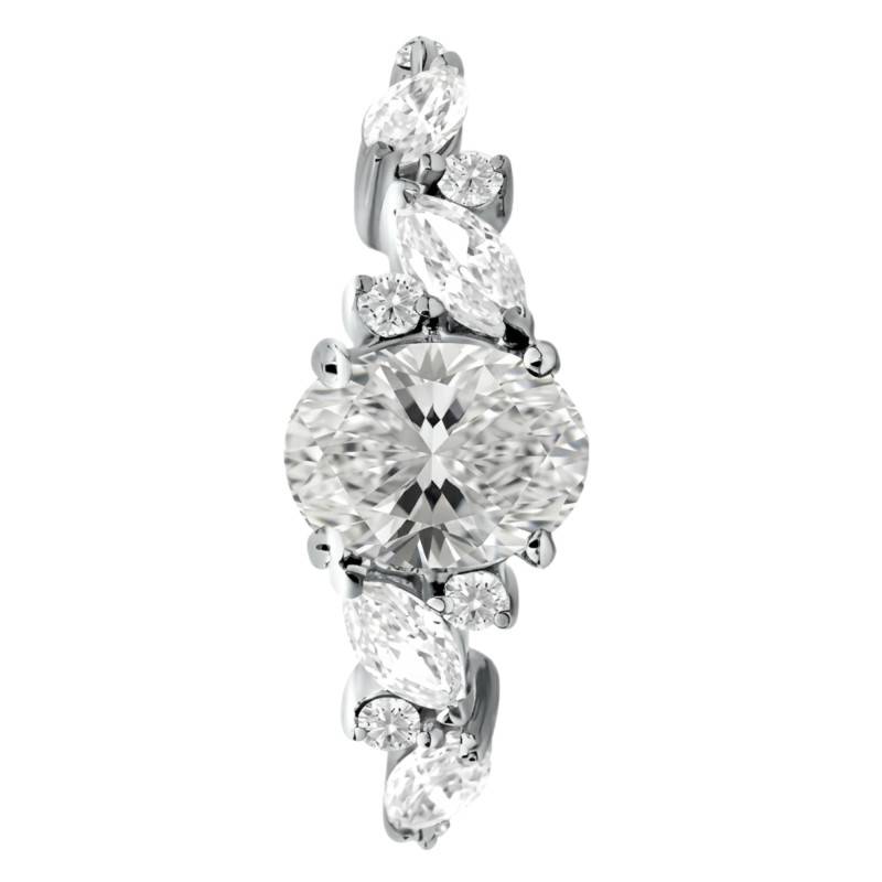Bague de Fiançailles Diamants de Synthèse 1,67 ct en Or Blanc 750, Taille 54 - Ocarat