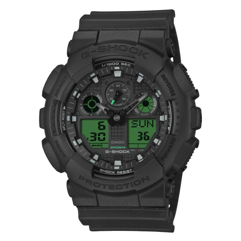 Black & Electro Green Capsule Watch GA-100BEG-1AER - Casio G-Shock