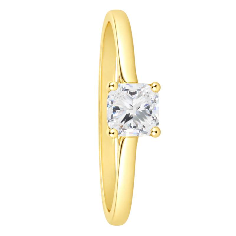 18K Yellow Gold Cushion Lab-Grown Diamond Solitaire Ring 0.50 ct - Amore