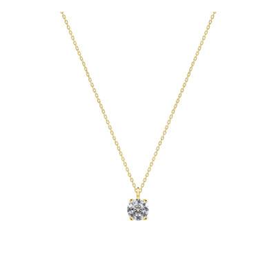 375/1000 Yellow Gold & Diamond 0,10 ct Necklace, 40 cm Adjustable Length - Ocarat