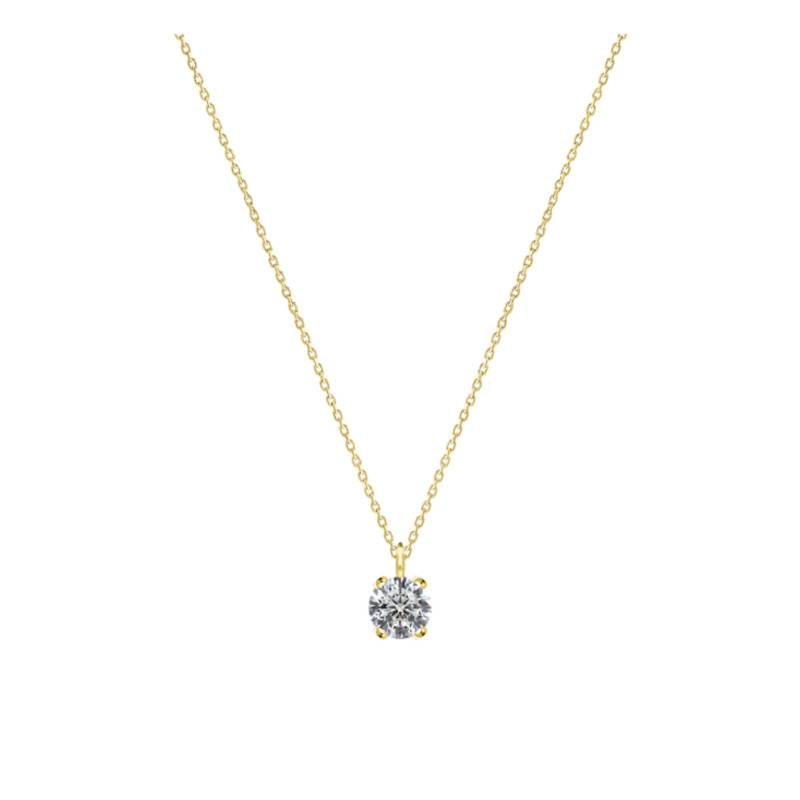 375/1000 Yellow Gold & Diamond 0,10 ct Necklace, 40 cm Adjustable Length - Ocarat