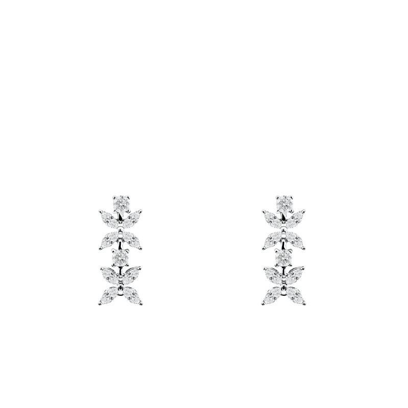 Boucles d'Oreilles Diamants de Synthèse 1,50 ct en Or Blanc 750 - Ocarat