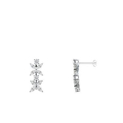 Boucles d'Oreilles Diamants de Synthèse 1,50 ct en Or Blanc 750 - Ocarat